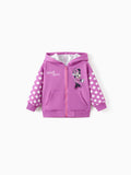 Disney Mickey and Friends Toddler/Kids Girl Minnie Mouse Argyle Pattern Hooded Jacket Hot Pink