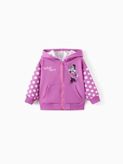 Disney Mickey and Friends Toddler/Kids Girl Minnie Mouse Argyle Pattern Hooded Jacket Hot Pink