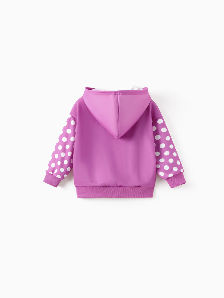 Disney Mickey and Friends Toddler/Kids Girl Minnie Mouse Argyle Pattern Hooded Jacket Hot Pink