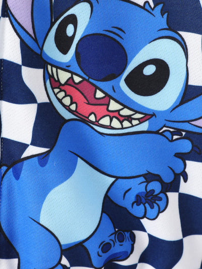 Disney Stitch Toddler/ Kid Boy Checkerboard Pattern Bomber Jacket Deep Blue