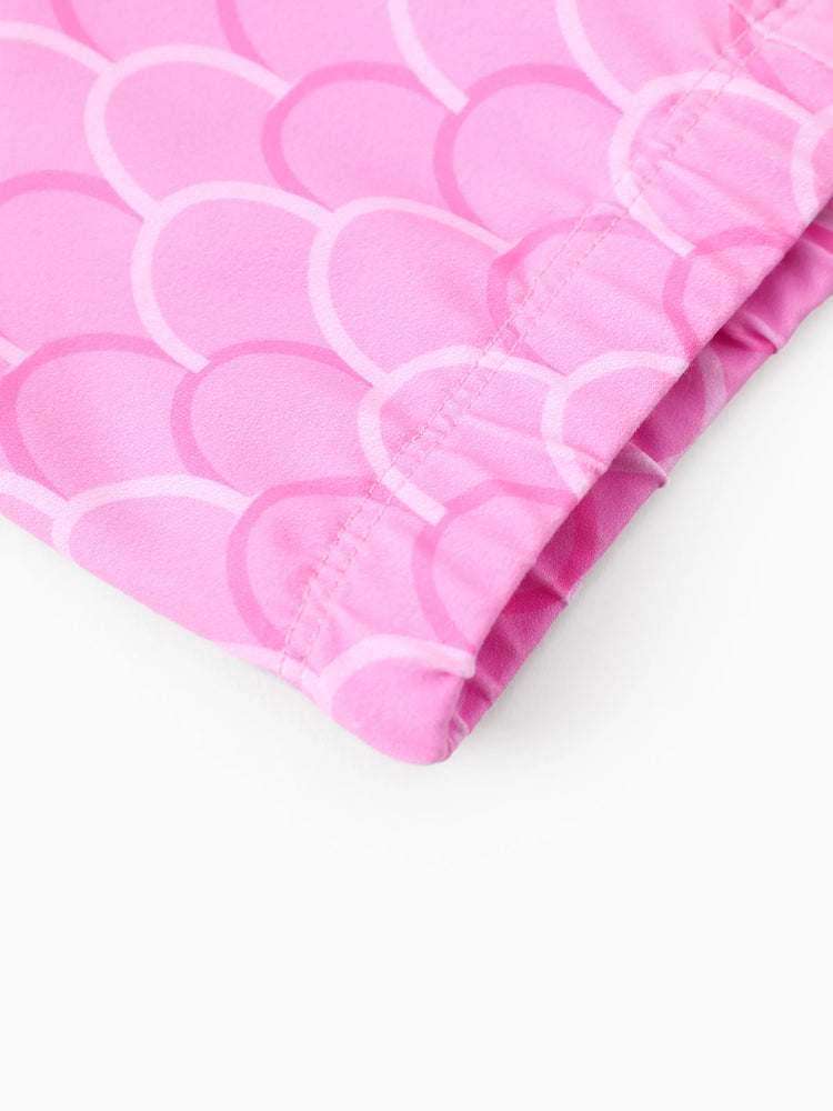 Disney Princess Toddler Girl Ariel 2pcs Ruffled Sweatshirt and Leggings Set Hot Pink