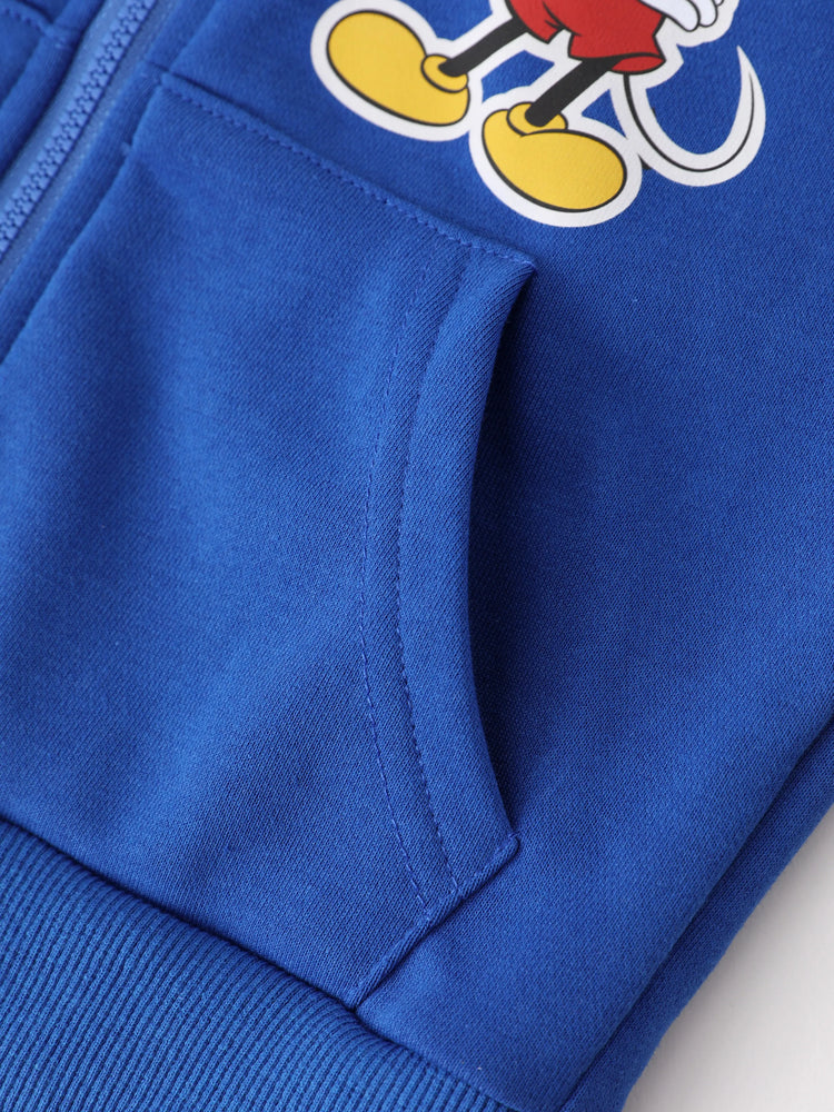 Disney Mickey and Friends Toddler/Kids Boy Mickey Mouse Argyle Pattern Hooded Jacket Blue