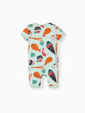 Pijama de bambú para bebé niño/niña con cremallera bidireccional, antideslizante, con estampado de comida (ajustado)
 Verde