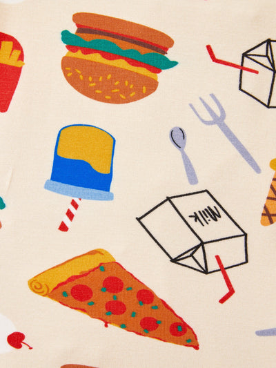 Pijama de bambú para bebé niño/niña con cremallera bidireccional, antideslizante, con estampado de comida (ajustado)
 Marrón