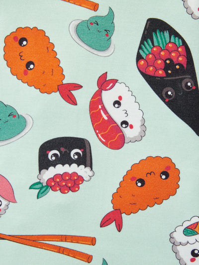 Pijama de bambú para bebé niño/niña con cremallera bidireccional, antideslizante, con estampado de comida (ajustado)
 Verde