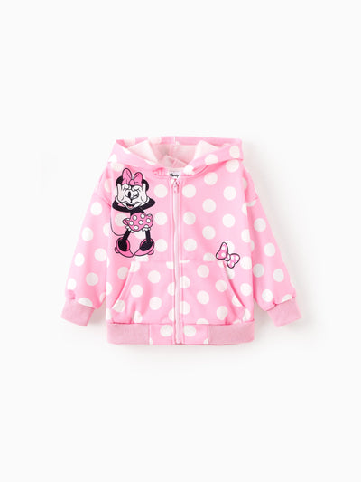 Disney Mickey and Friends Toddler/Kids Girl Minnie Mouse Argyle Pattern Hooded Jacket Pink
