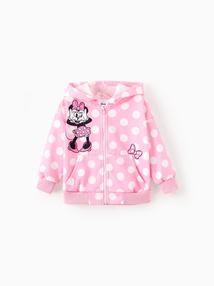 Disney Mickey and Friends Toddler/Kids Girl Minnie Mouse Argyle Pattern Hooded Jacket Pink