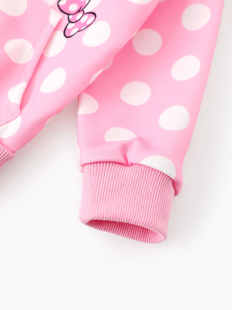 Disney Mickey and Friends Toddler/Kids Girl Minnie Mouse Argyle Pattern Hooded Jacket Pink