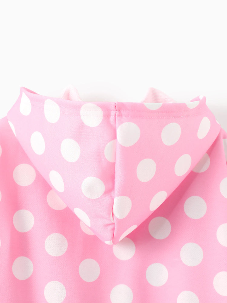 Disney Mickey and Friends Toddler/Kids Girl Minnie Mouse Argyle Pattern Hooded Jacket Pink