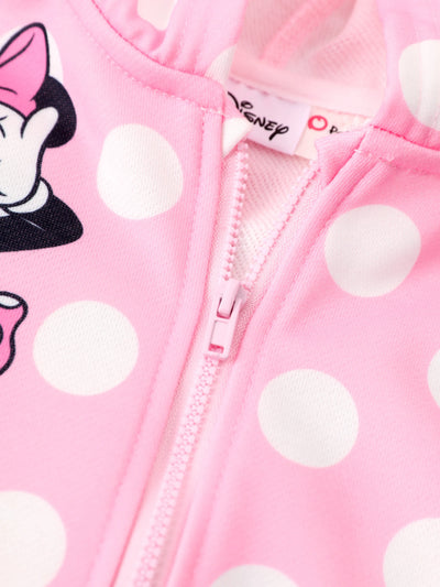 Disney Mickey and Friends Toddler/Kids Girl Minnie Mouse Argyle Pattern Hooded Jacket Pink