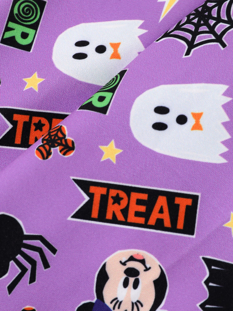 Ensemble 2 pièces haut à volants et leggings violet pour petite fille Disney Mickey et ses amis Halloween