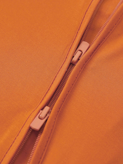 Pijama de bambú para bebé niño/niña con cremallera bidireccional, antideslizante, con estampado de comida (ajustado)
 Naranja