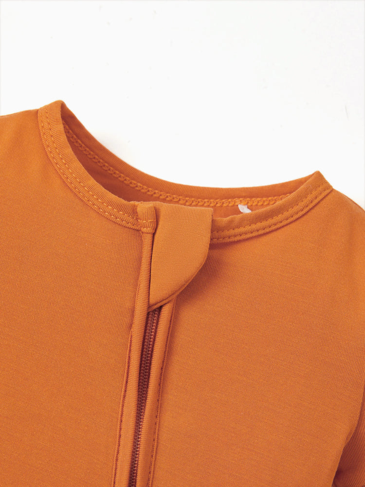 Bamboo Baby Boy / Girl 2-Way Zip Onesies Anti Slip Childlike Food Pattern Bamboo Sleepwear (Snug-Fitting)
 Orange