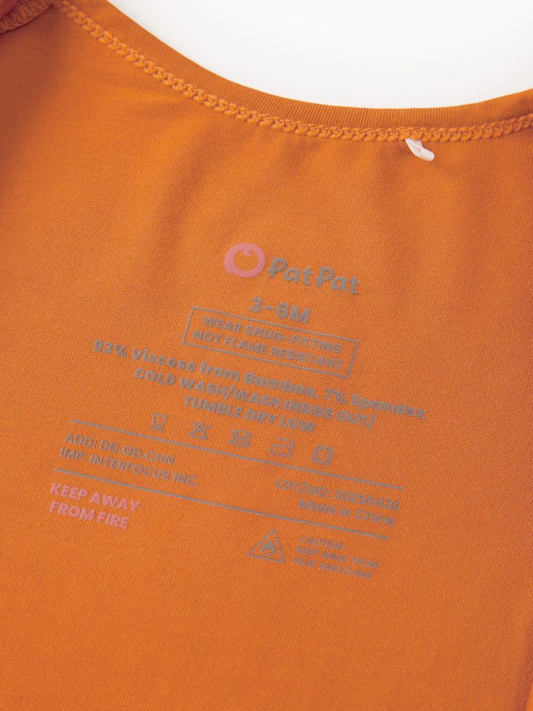 Bamboo Baby Boy / Girl 2-Way Zip Onesies Anti Slip Childlike Food Pattern Bamboo Sleepwear (Snug-Fitting)
 Orange