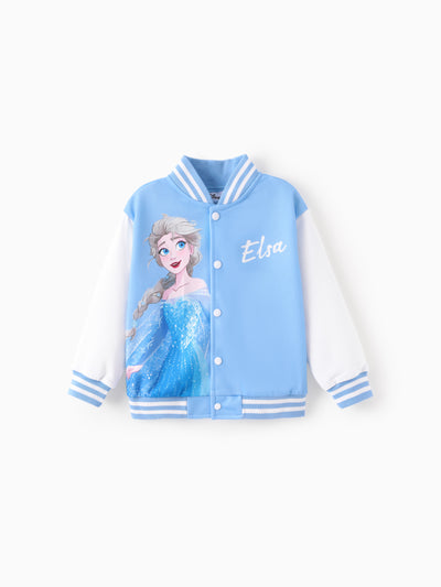 Disney Frozen Toddler Girl Elsa Snap Button Closure Colorblock Jacket Blue