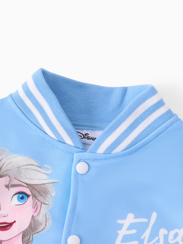 Disney Frozen Toddler Girl Elsa Snap Button Closure Colorblock Jacket Blue