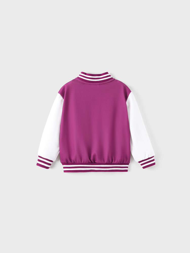 Veste colorblock à fermeture à boutons-pression Elsa et Anna pour petite fille Disney Frozen, magenta foncé
