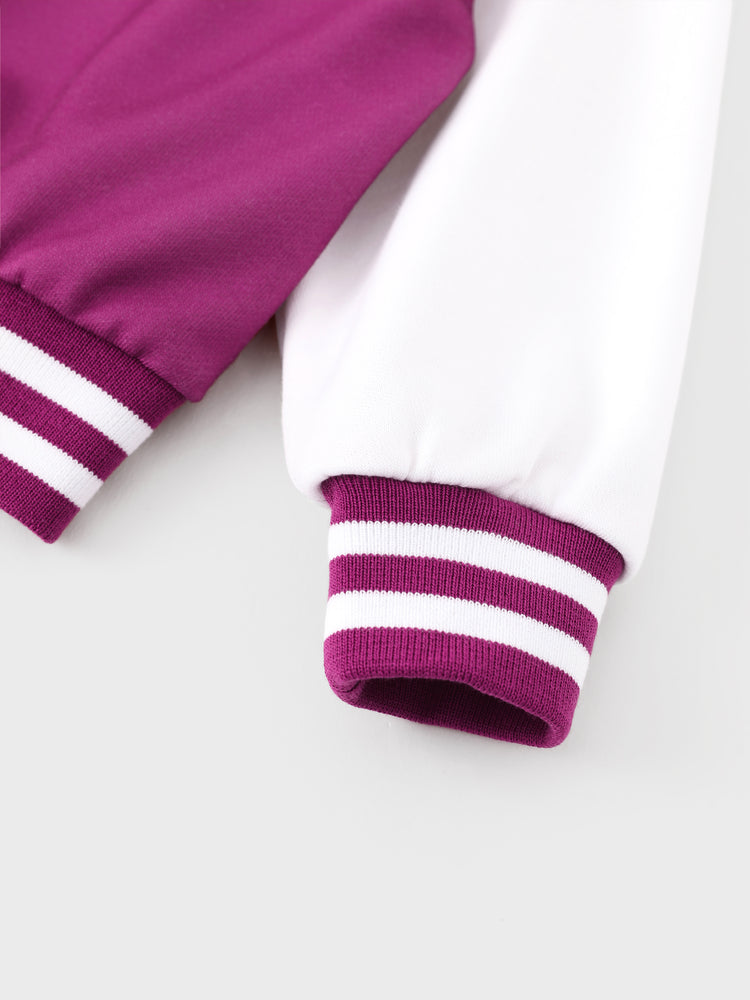 Veste colorblock à fermeture à boutons-pression Elsa et Anna pour petite fille Disney Frozen, magenta foncé