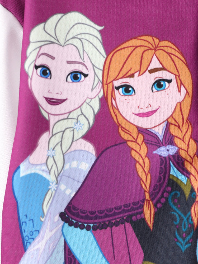 Veste colorblock à fermeture à boutons-pression Elsa et Anna pour petite fille Disney Frozen, magenta foncé