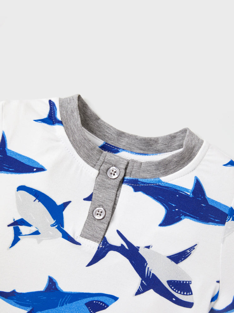 Pyjama 3 pièces en bambou pour garçon, idéal pour Noël ou Halloween, idéal pour les 4 saisons (ajusté), gris bleuté