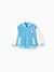 Disney Frozen Toddler Girl Elsa Character Print Colorblock Bomber Jacket Light Blue