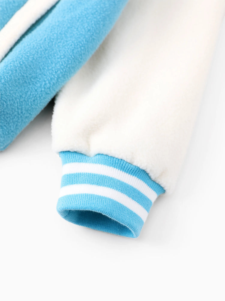 Disney Frozen Toddler Girl Elsa Character Print Colorblock Bomber Jacket Light Blue