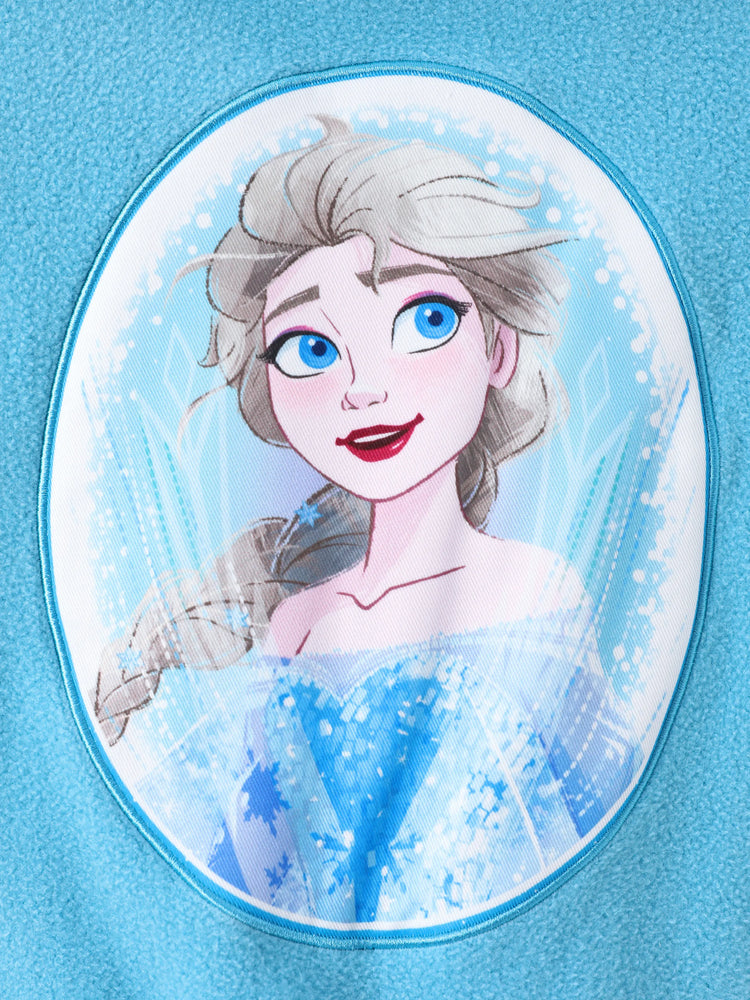 Disney Frozen Toddler Girl Elsa Character Print Colorblock Bomber Jacket Light Blue