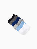 Lot de 6 paires de chaussettes antidérapantes adhésives pour bébé/enfant en bas âge, couleur pure, bleu