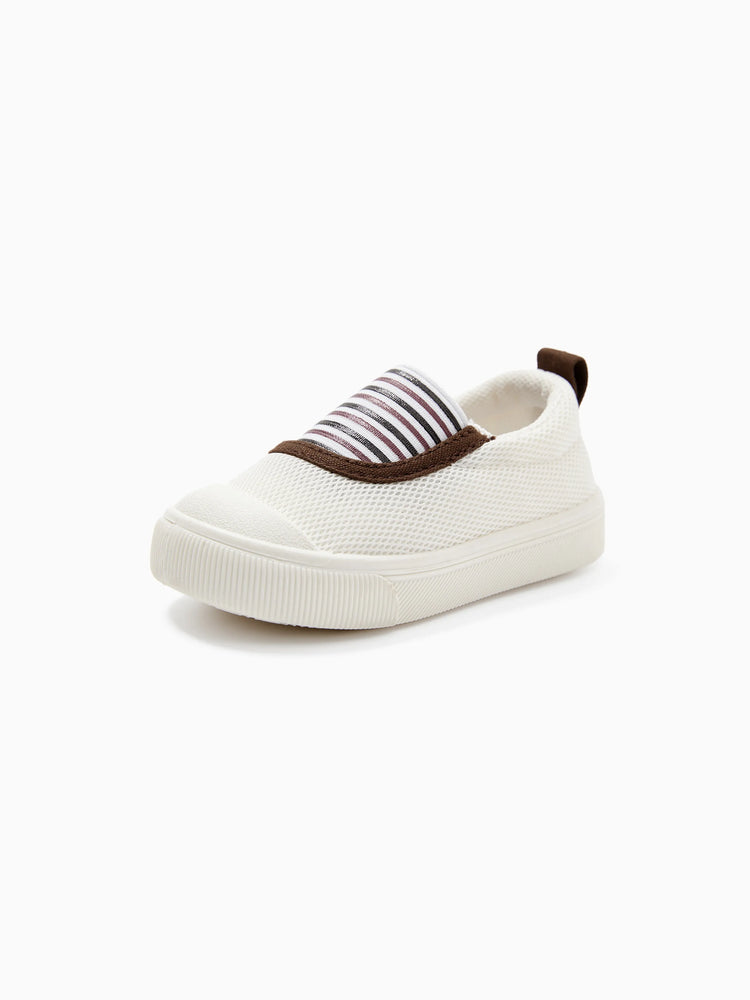 Chaussures décontractées à rayures pour tout-petits/enfants, couleur café