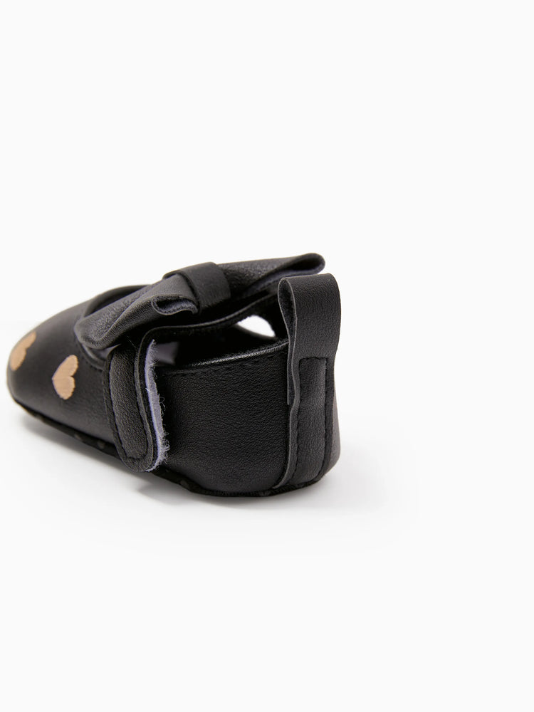 Baby / Toddler Solid Love Bowknot Prewalker Shoes Black