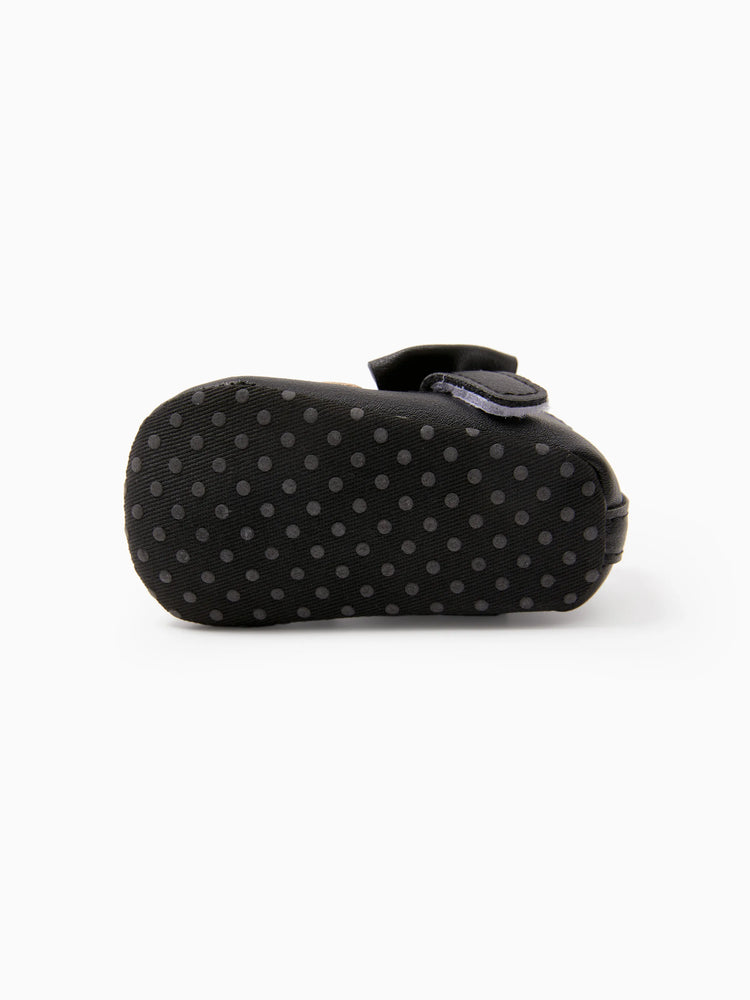 Baby / Toddler Solid Love Bowknot Prewalker Shoes Black