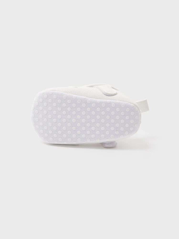 Baby / Toddler Solid Love Bowknot Prewalker Shoes White