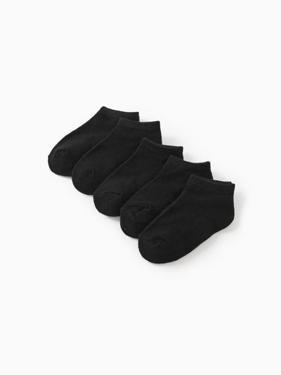 5 paires de chaussettes unies noires pour bébé/enfant