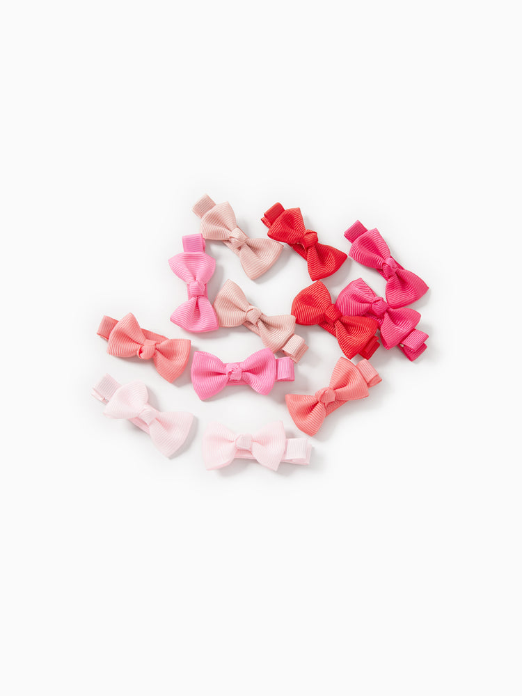 12-pack Bow Knot Decor Hair Clip for Girls (Multi Color Available) Color-B