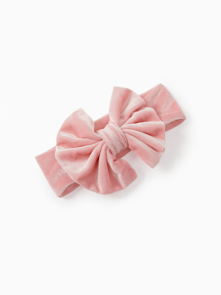 Solid Color Bowknot Headbands for Girls Pink