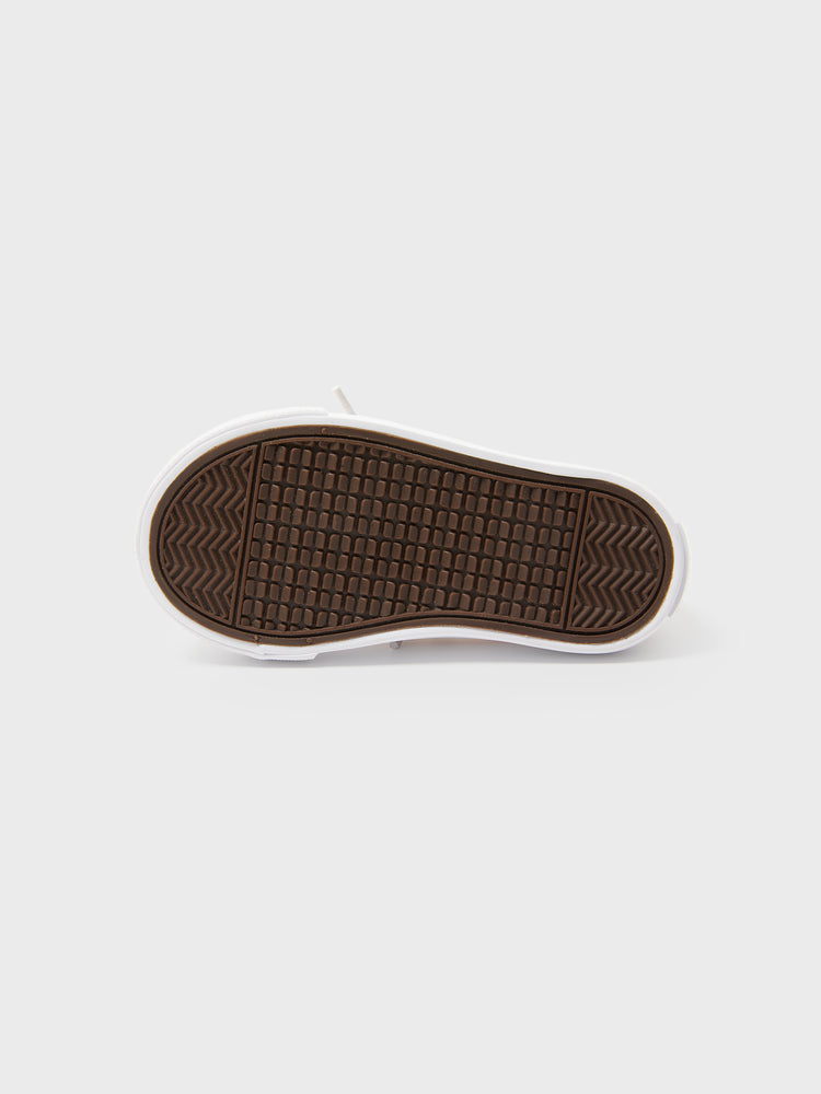 Toddler / Kid Solid Soft Sole Canvas Shoes (Letters on the heel and tongue of the shoe) (Random delivery of different soles) White