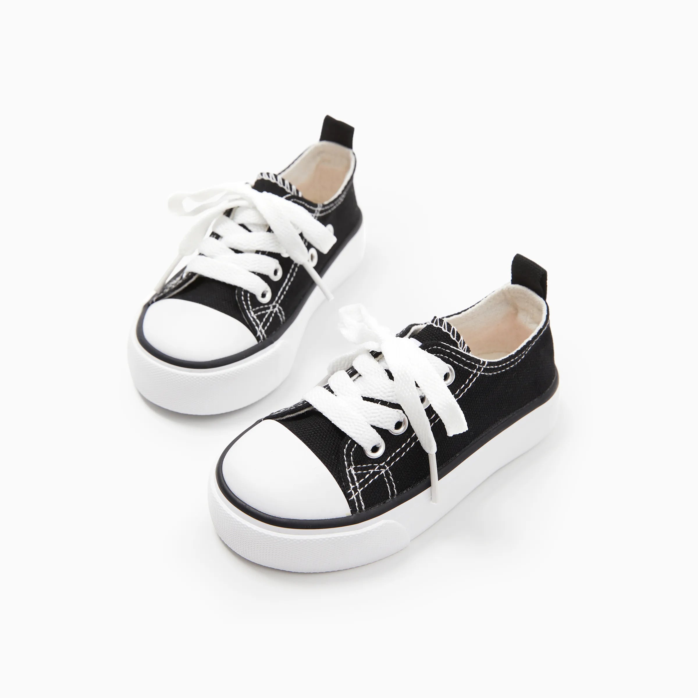 Zapatos de lona con suela blanda sólida para niños pequeños/niños