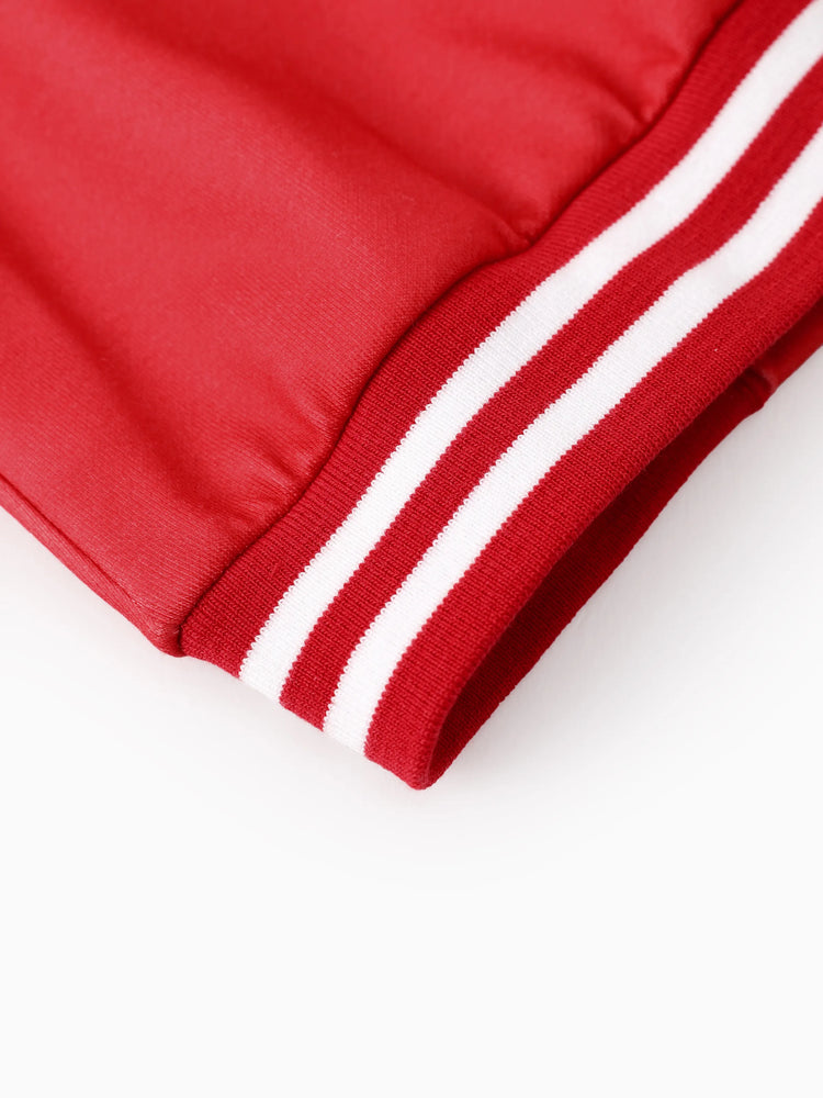 Disney Mickey and Friends Toddler/Kids Girl Minnie Mouse Christmas Colorblock Bomber Jacket Red