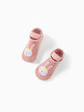 Chaussettes de sol tendance à imprimé animal de dessin animé pour bébé/enfant, roses