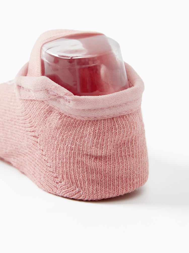 Chaussettes de sol tendance à imprimé animal de dessin animé pour bébé/enfant, roses