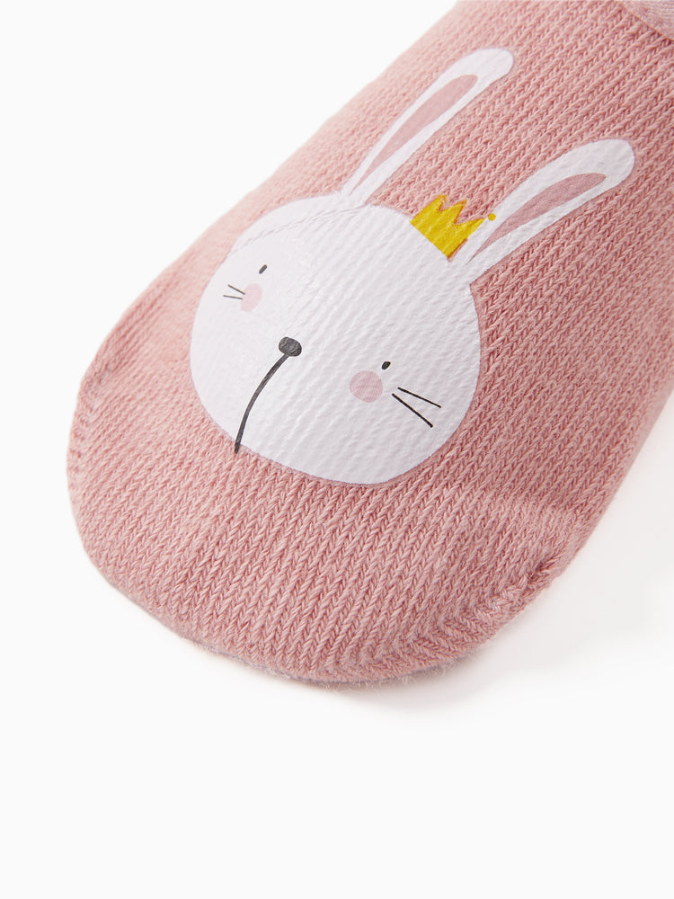 Chaussettes de sol tendance à imprimé animal de dessin animé pour bébé/enfant, roses