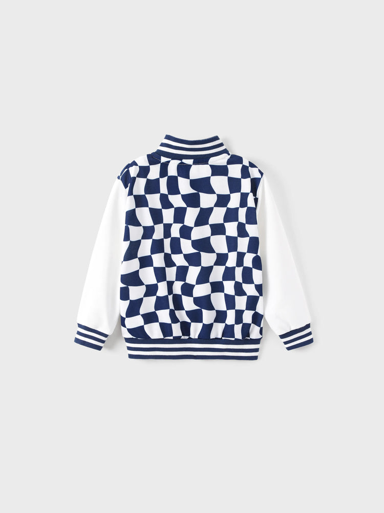 Disney Stitch Kleinkind / Kind Junge Schachbrettmuster Bomberjacke tiefblau