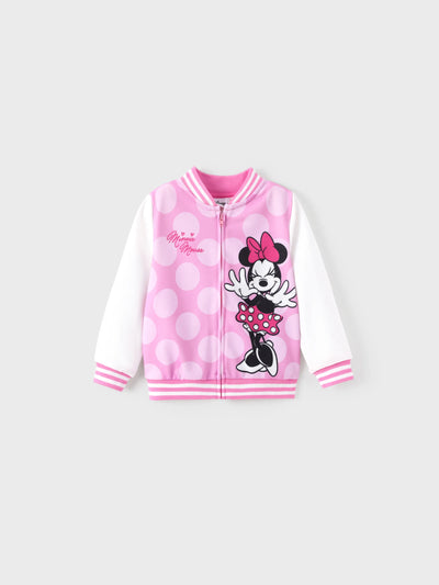 Disney Mickey and Friends Toddler/ Kid Minnie Mouse Polka Dot Bomber Jacket Hot Pink