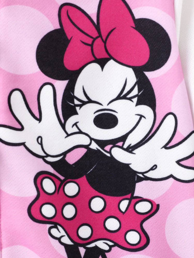 Disney Mickey and Friends Toddler/ Kid Minnie Mouse Polka Dot Bomber Jacket Hot Pink