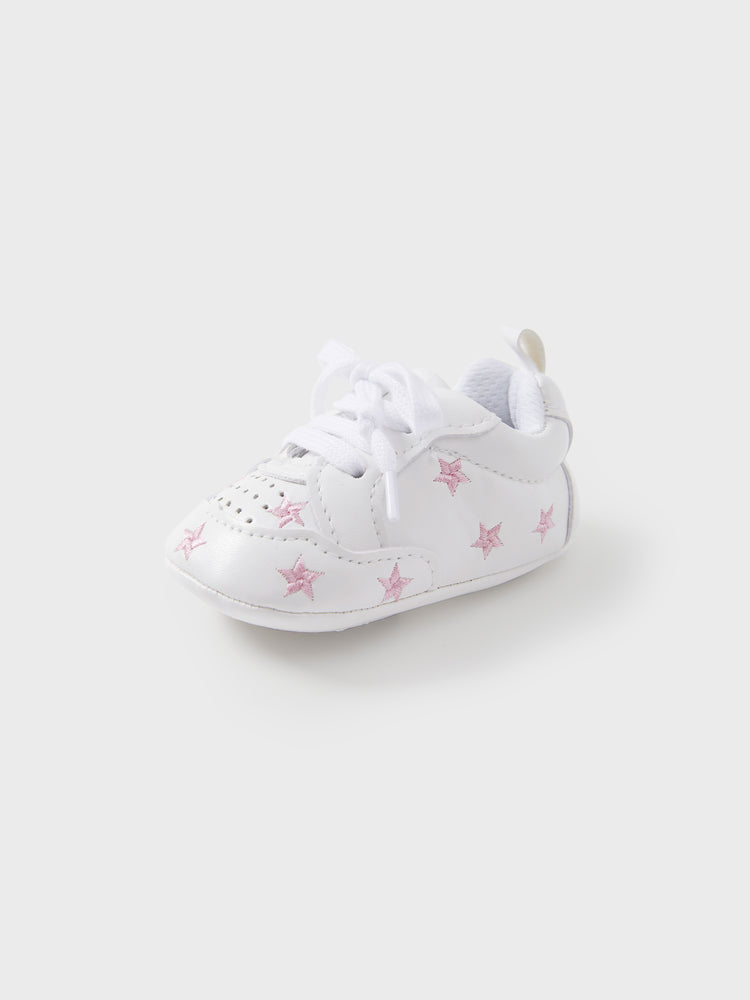 Chaussures de pré-marche pour bébé/enfant en bas âge, brodées de jolies étoiles de la Saint-Valentin (différentes couleurs) roses