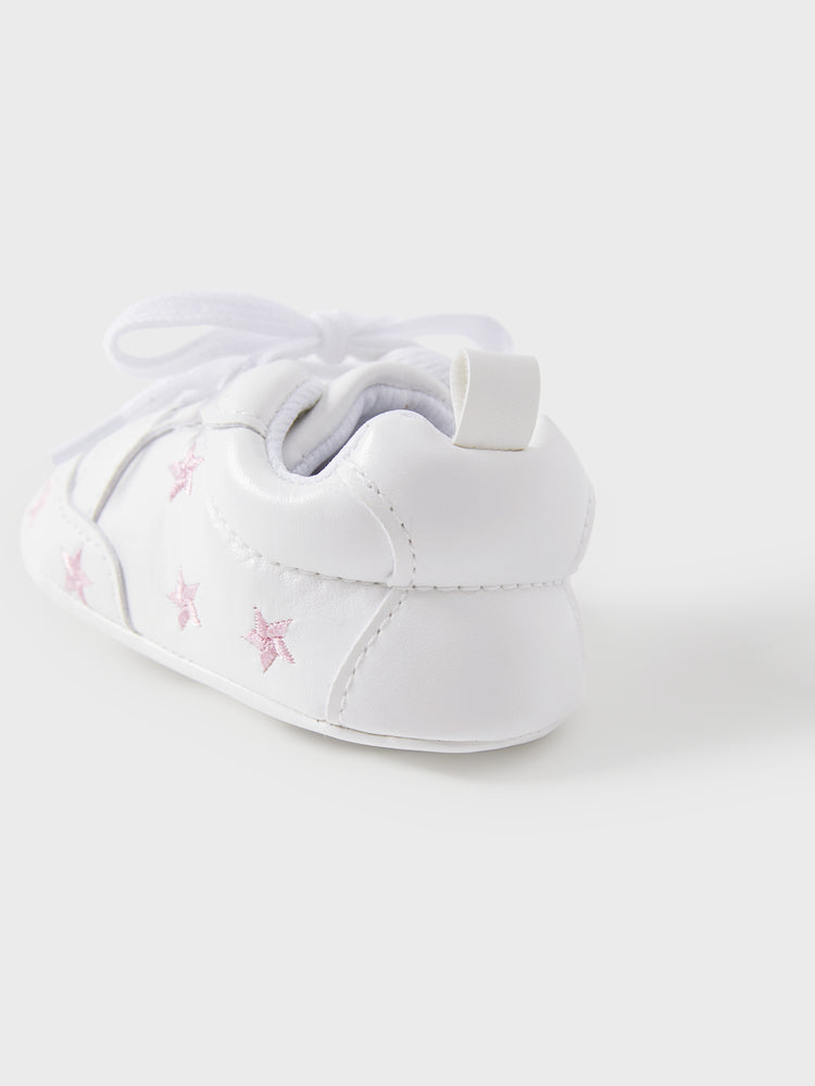 Chaussures de pré-marche pour bébé/enfant en bas âge, brodées de jolies étoiles de la Saint-Valentin (différentes couleurs) roses