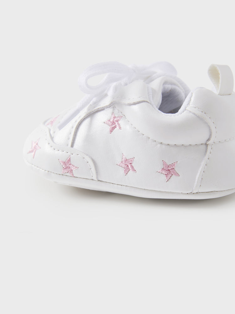 Chaussures de pré-marche pour bébé/enfant en bas âge, brodées de jolies étoiles de la Saint-Valentin (différentes couleurs) roses