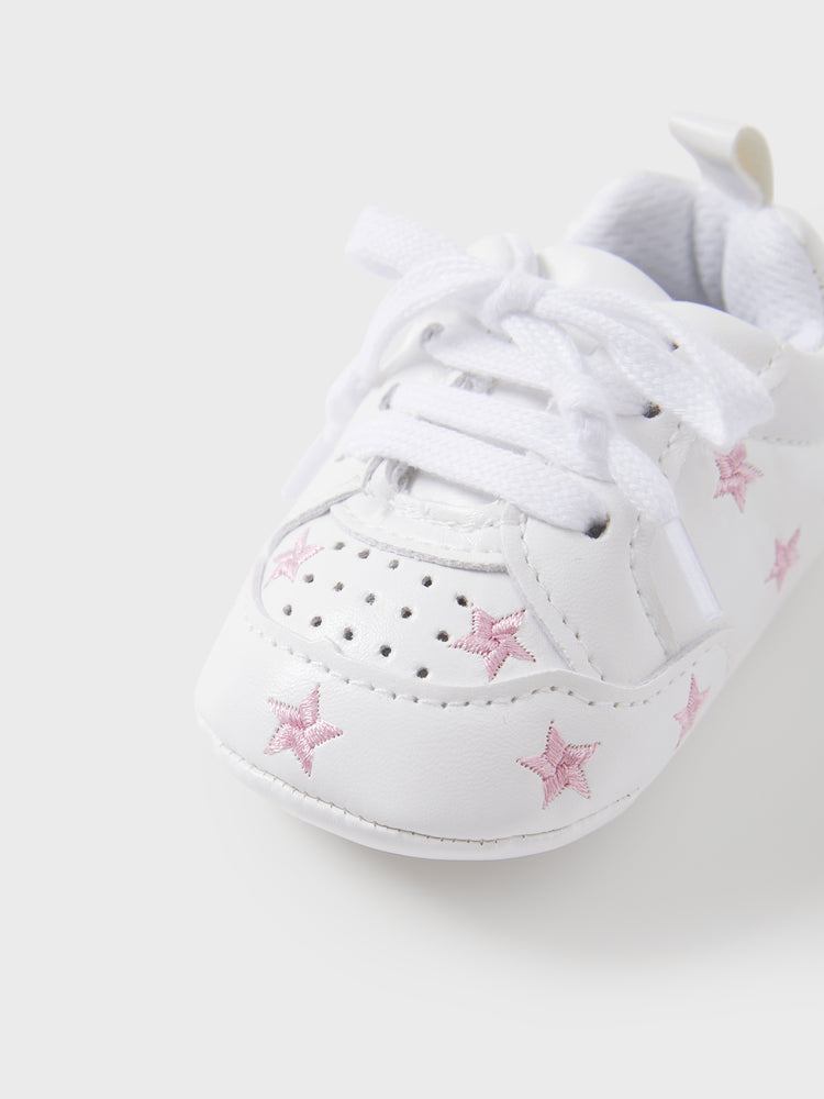 Chaussures de pré-marche pour bébé/enfant en bas âge, brodées de jolies étoiles de la Saint-Valentin (différentes couleurs) roses