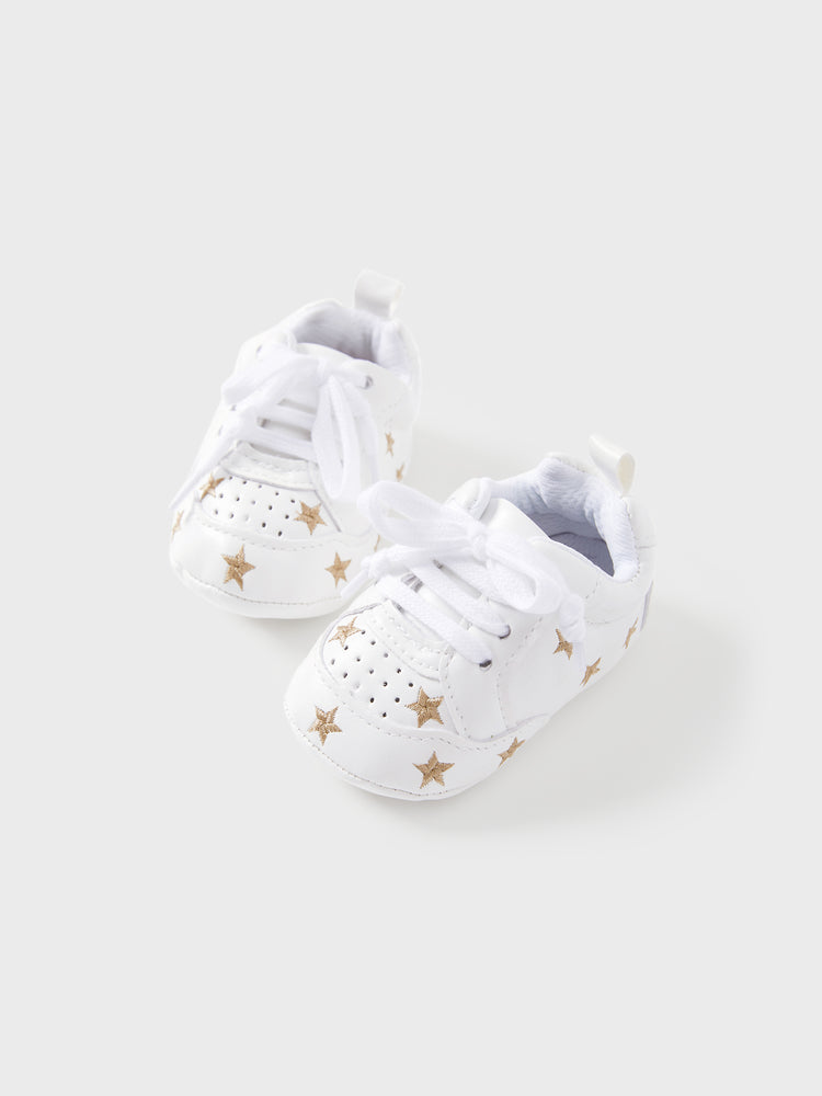 Zapatos para bebé/niño pequeño con bordado de estrellas bonitas de San Valentín (varios colores) dorados