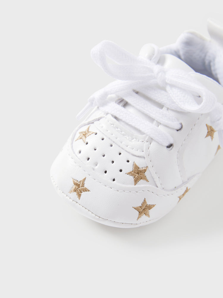 Zapatos para bebé/niño pequeño con bordado de estrellas bonitas de San Valentín (varios colores) dorados
